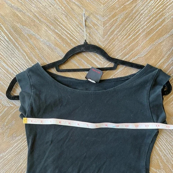 Hot Topic Sexy Folter Black Stretch Mini Dress with Slitted Ripped Back - Picture 6 of 7